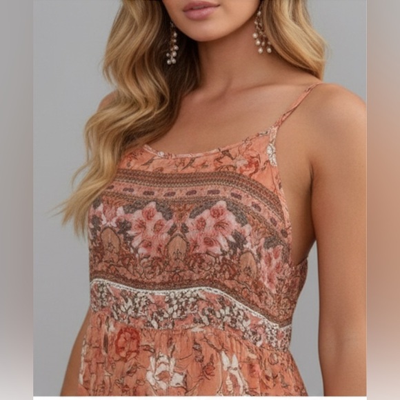 Boho Floral Ruffle Hem Cami Dress* - Picture 6 of 11